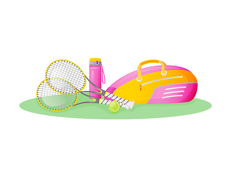Pink tennis gear flat concept vector illustration