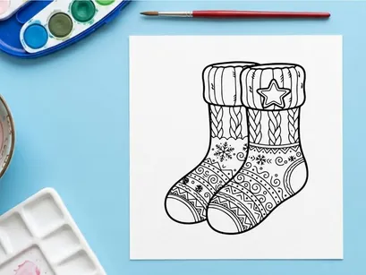 Kaos kaus kaki lucu bergambar bintang dan pola salju untuk hadiah liburan yang meriah