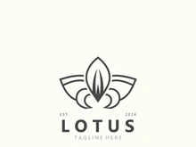 Lotus flower minimalist design, elegance Lotus flower logo template