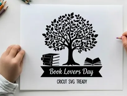 ilustrasi vektor pohon hari pecinta buku dengan buku