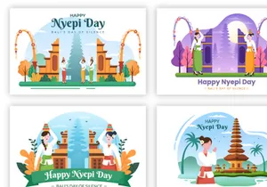 20 Happy Nyepi Day or Bali's Silence Illustration