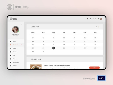 Calendar Dashboard | Daily UI challenge - Day 038/100 preview picture