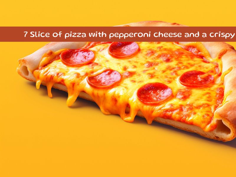 Slice of pizza with pepperoni cheese and a crispy crust