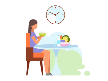 Healthy lunch flat vector illustration preview picture