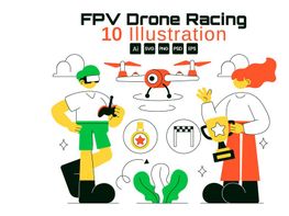 10 FPV Drone Racing Illustration preview picture