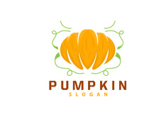 Pumpkin Logo, Pumpkin Vector, Healthy Vegetable Fruit
