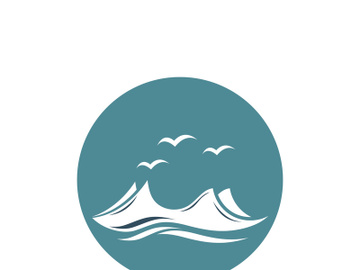 Ocean water wave wave logo design. preview picture