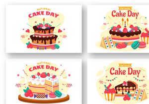 12 National Cake Day Illustration