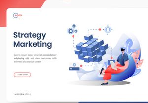 Business Online Marketing flat illustration