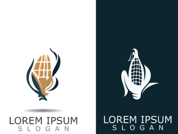 Corn simple logo design agriculture farming vector template preview picture