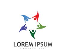 Community of people logo design with creative idea.