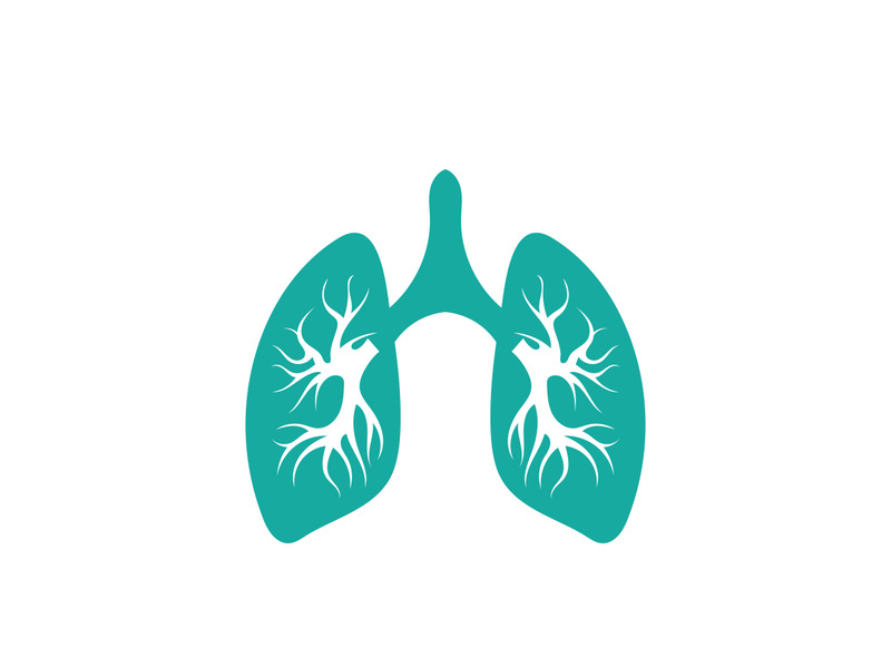 Lung icon logo for medical design