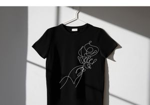 Flower Bouquet Minimalist Line Art Drawing