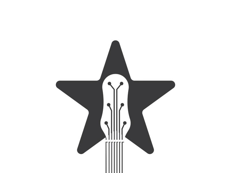 Guitar logo design icon and symbol vector inspiration