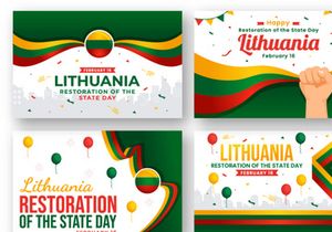 16 Lithuania Restoration of the State Day Illustration