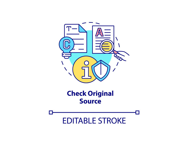 Check original source concept icon