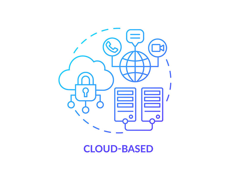 Cloud-based blue gradient concept icon