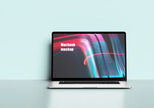 MacBook on Desk Mockup
