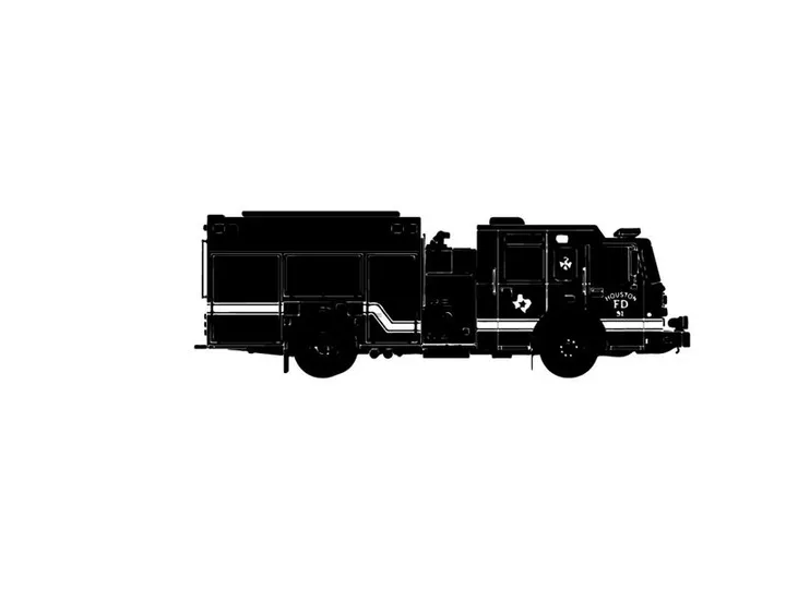 Silhouette of a fire truck vehicle emergency response