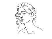 Line Art Flower Drawing Women