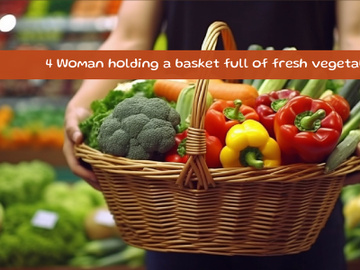 Woman holding a basket full of fresh vegetables preview picture