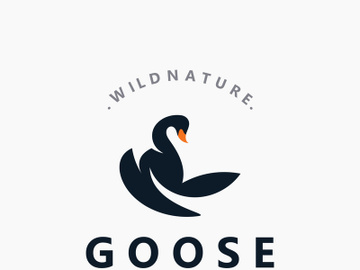 Animal Goose bird nature logo with modern style inspiration. premium design preview picture