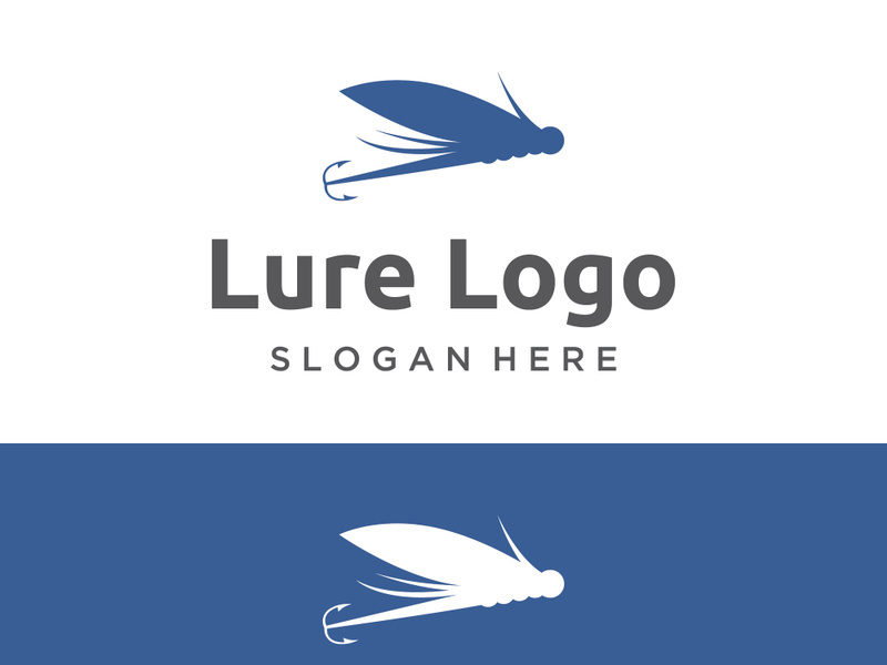 Fishing logo design with fish food concept.