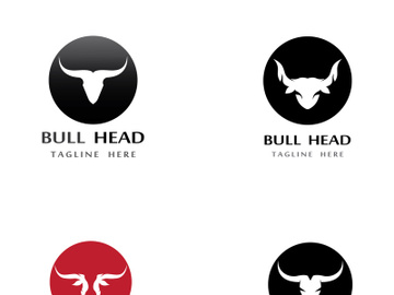 Retro vintage bull head horns logo. preview picture