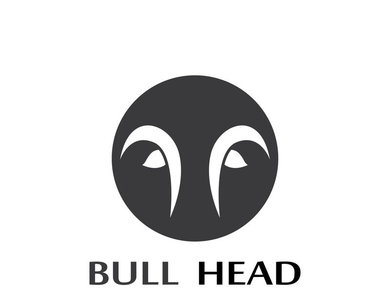 Retro vintage bull head horns logo design.