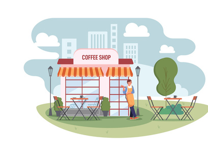 M162_Coffee shop Illustrations