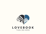 Love combines Book logo shape Symbol Design Template Style illustration
