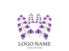 Fresh lavender flower logo vector flat design