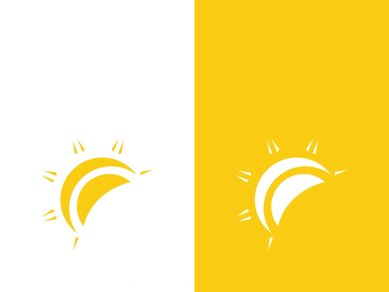 Creative sun concept logo illustration design template
