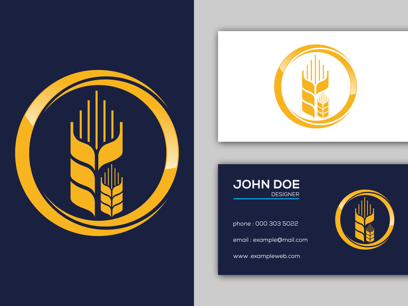 Wheat Ears Icon and Logo. For Identity Style of Natural Product Company and Farm Company.