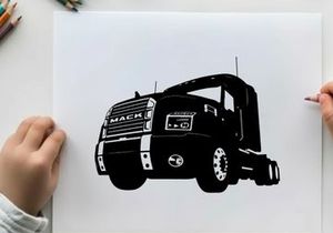 Mack truck silhouette image