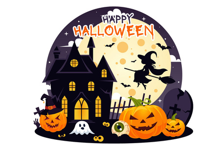 14 Halloween Night Background Illustration