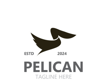 Pelican bird silhoutte vintage logo vector illustration template icon graphic design preview picture
