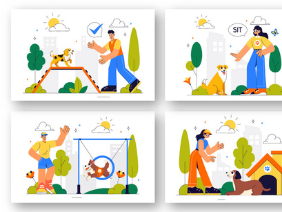 10 Dog Training Playground Illustration