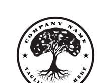 Root Leaf Family Tree of Life Oak Banyan Maple Stamp Seal Emblem Label logo design vector