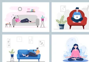 18 Relax at Home Vector Flat Illustration