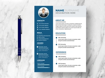 Modern Resume CV Template Ver-3 preview picture