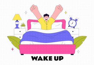 10 Wake Up Vector Illustration