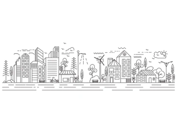 City Building Line art illustration preview picture