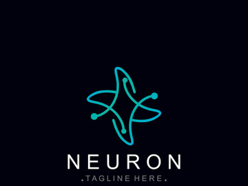 Neuron logo or nerve cell healthy abstract molecule design template preview picture
