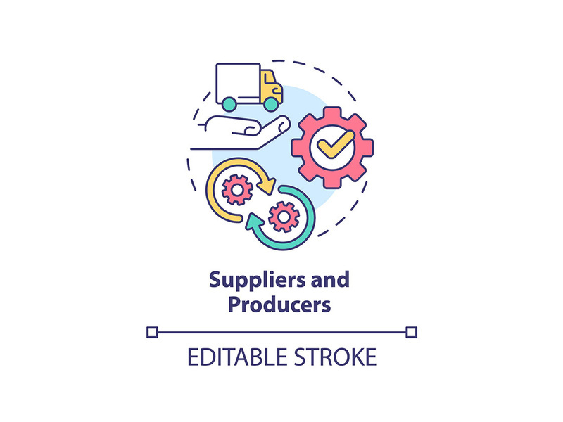 Suppliers and producers concept icon