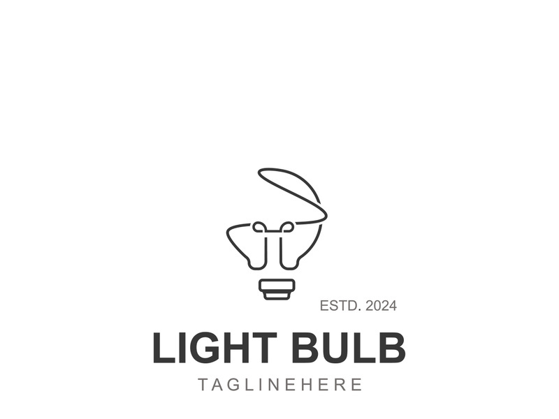 Light bulb creative lamp logo icon and business design bulb digital technology smart idea