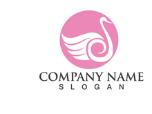 Swan Bird Love Symbol Logo Vector