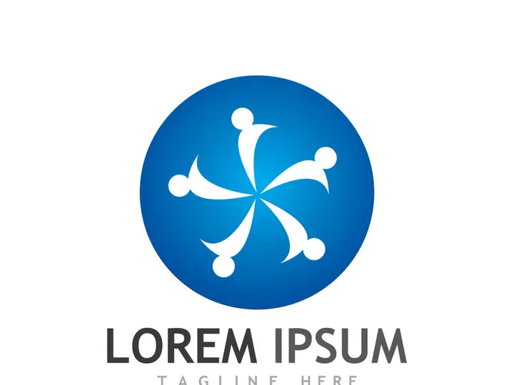 Community of people logo design with creative idea.