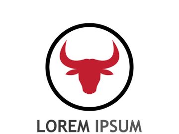 Vintage bull head horns logo preview picture