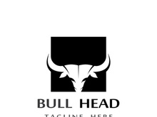 Bull head horns logo design.